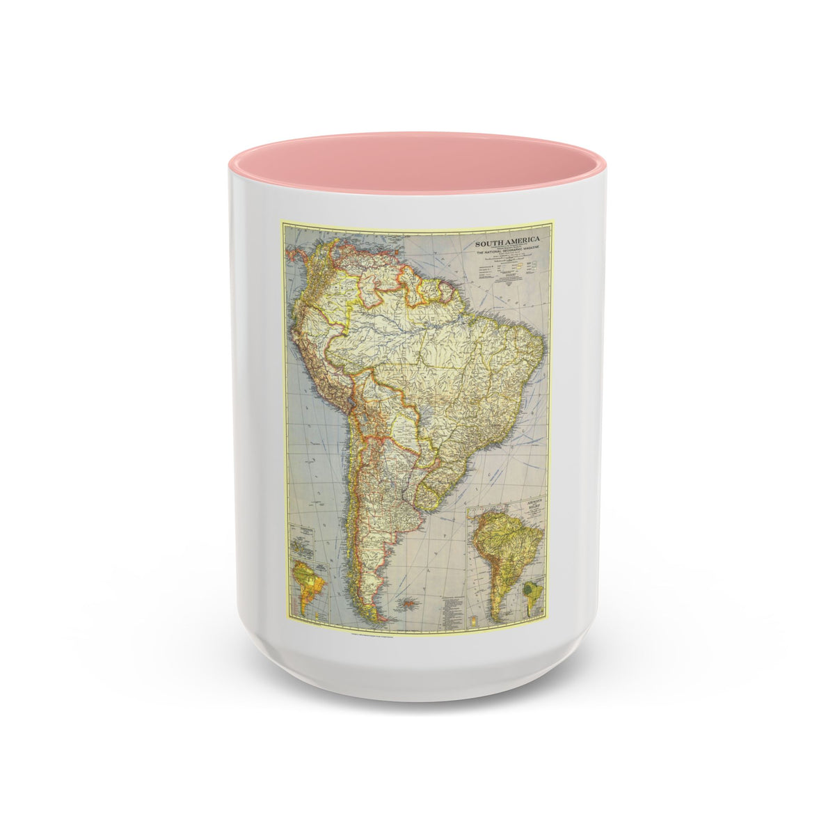 South America (1937) (Map) Accent Coffee Mug