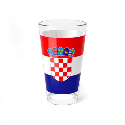 Flag of Croatia and France (Croatia) Pint Glass 16oz