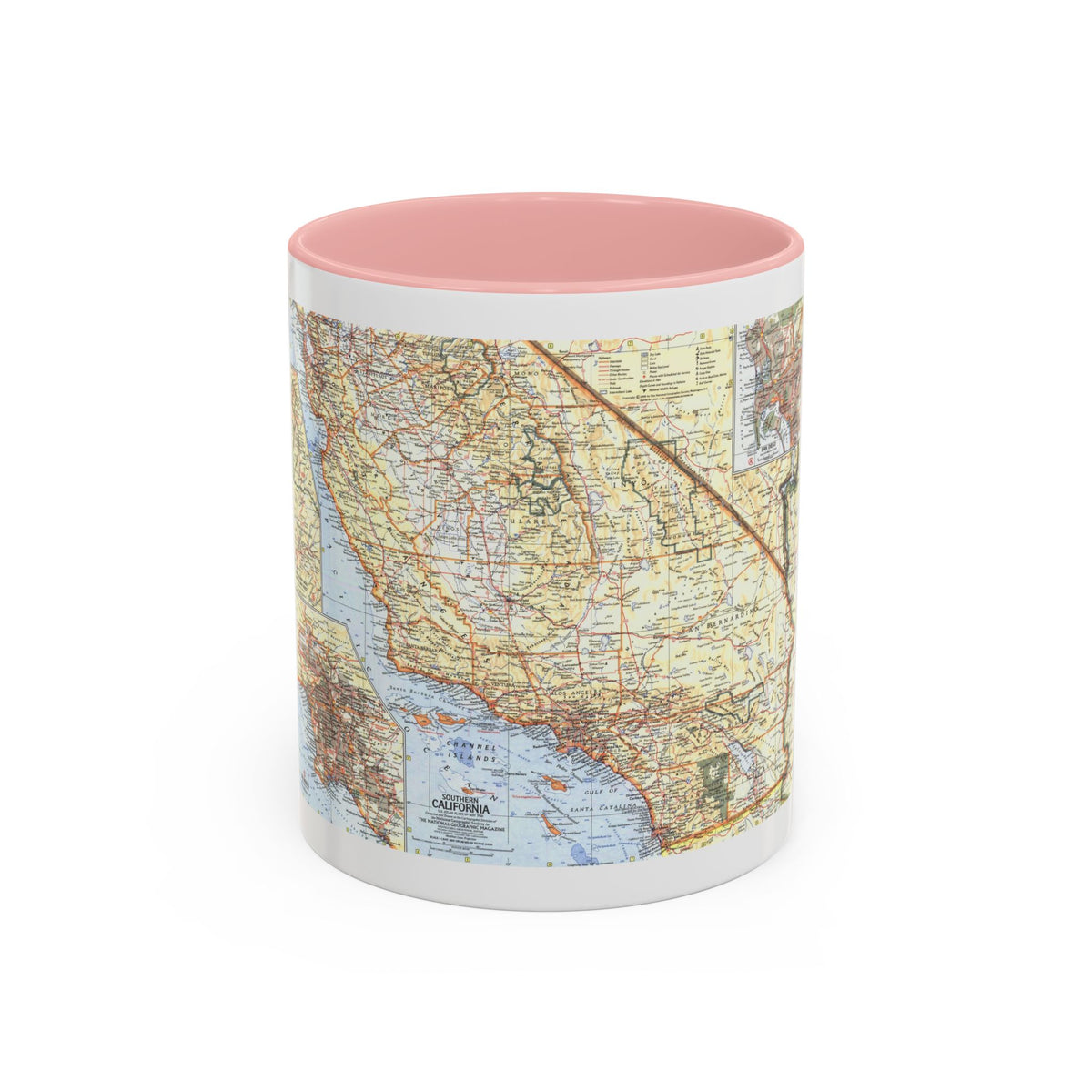 USA - California, Southern (1966) (Map) Accent Coffee Mug