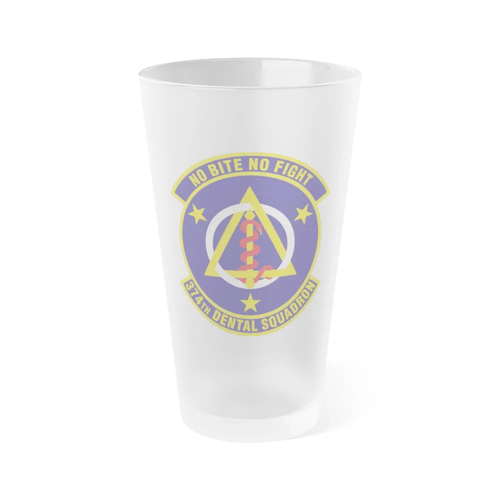 374th Dental Squadron (U.S. Air Force) Frosted Pint Glass 16oz-16oz-Frosted-Go Mug Yourself