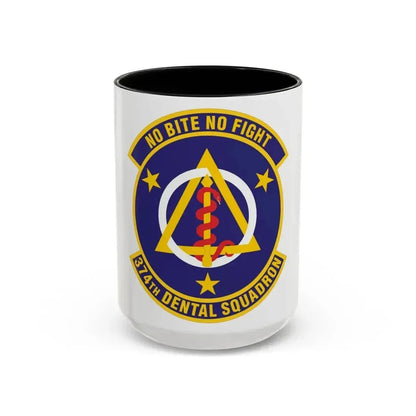 374th Dental Squadron (U.S. Air Force) Accent Coffee Mug 15oz Black - Go Mug Yourself
