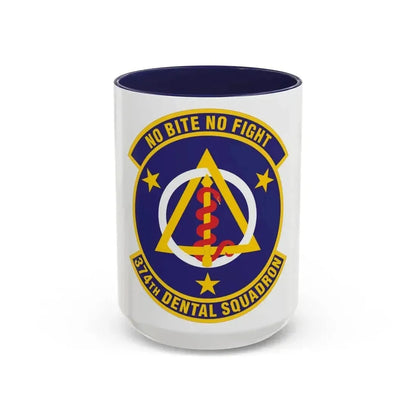 374th Dental Squadron (U.S. Air Force) Accent Coffee Mug 15oz Navy - Go Mug Yourself