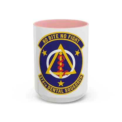 374th Dental Squadron (U.S. Air Force) Accent Coffee Mug 15oz Pink - Go Mug Yourself