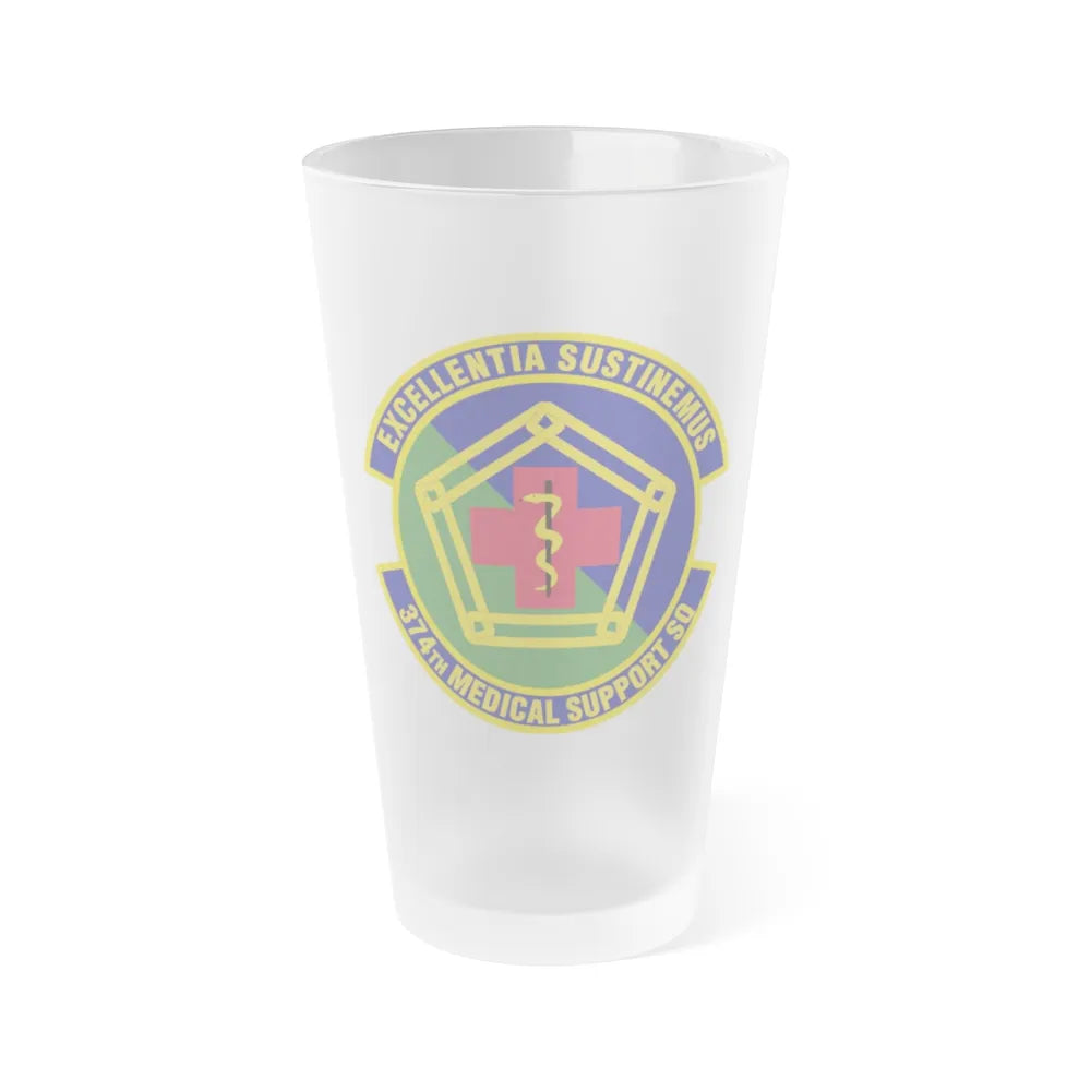 374th Medical Support Squadron (U.S. Air Force) Frosted Pint Glass 16oz-16oz-Frosted-Go Mug Yourself