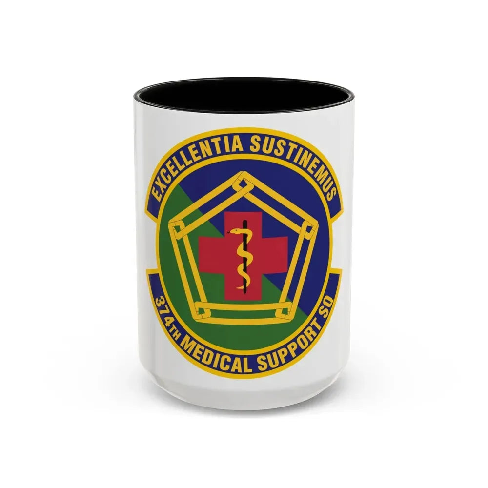 374th Medical Support Squadron (U.S. Air Force) Accent Coffee Mug 15oz Black - Go Mug Yourself
