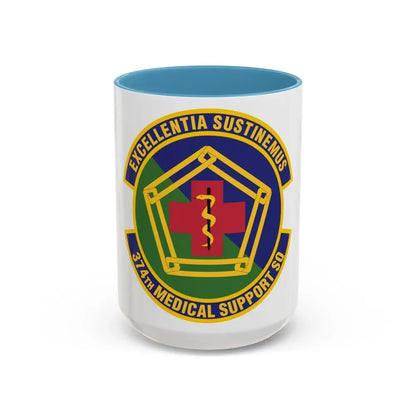 374th Medical Support Squadron (U.S. Air Force) Accent Coffee Mug 15oz Light Blue - Go Mug Yourself