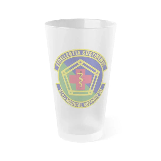 374th Medical Support Squadron (U.S. Air Force) Frosted Pint Glass 16oz 16oz Frosted - Go Mug Yourself