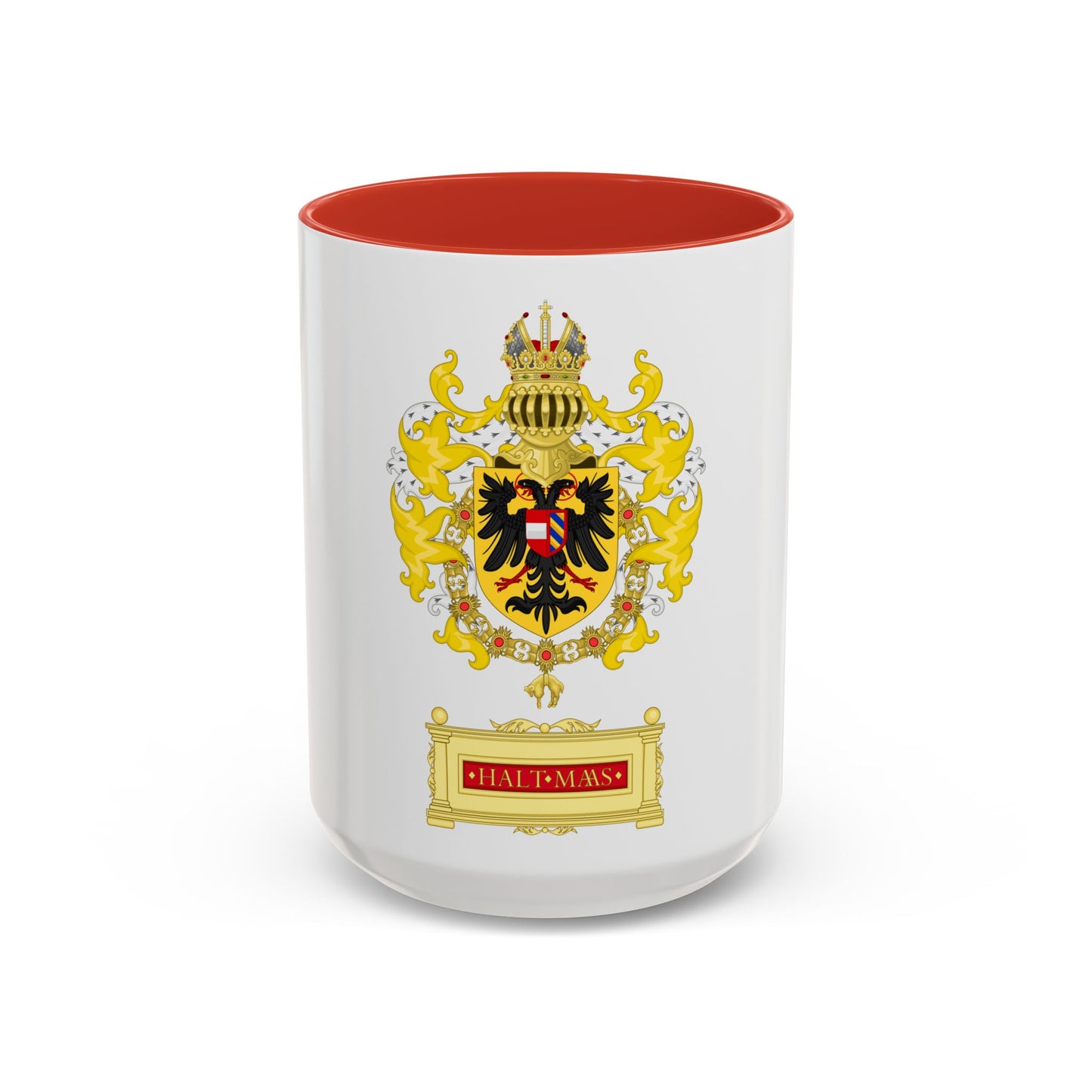 Ornamented Coat of Arms of Maximilian I, Holy Roman Emperor - Accent Coffee Mug