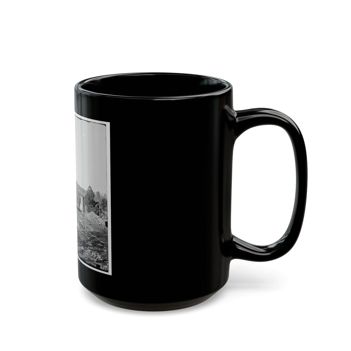 Knoxville, Tenn., Vicinity. Military Bridge At Strawberry Plains And A Fort In The Distance, Seen From North Bank Of The Holston (U.S. Civil War) Black Coffee Mug