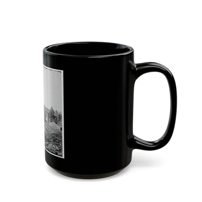 Knoxville, Tenn., Vicinity. Military Bridge At Strawberry Plains And A Fort In The Distance, Seen From North Bank Of The Holston (U.S. Civil War) Black Coffee Mug