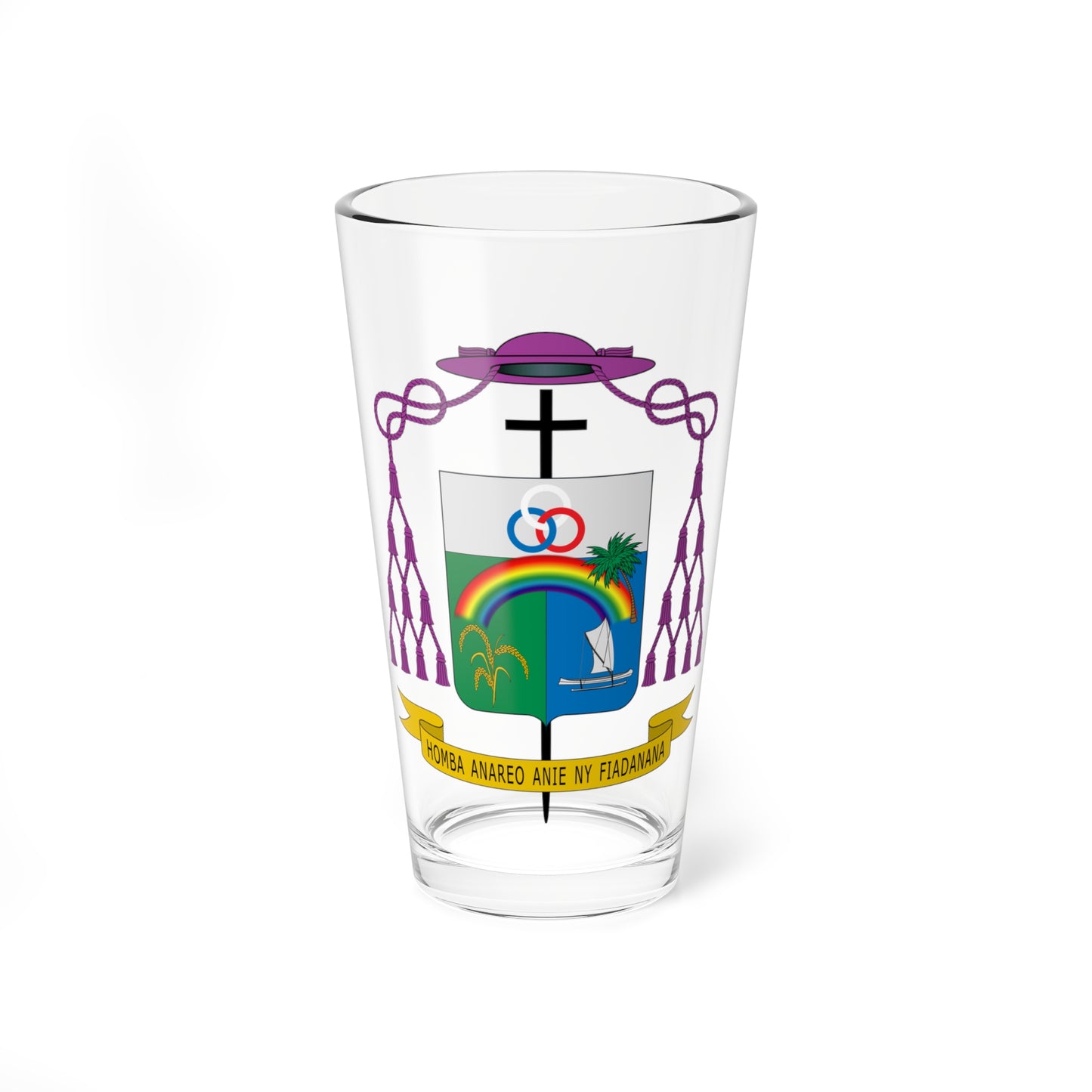 Escudo de Gustavo Bombín Espino.arzobispo (Spain) (Coat of Arms) Pint Glass 16oz