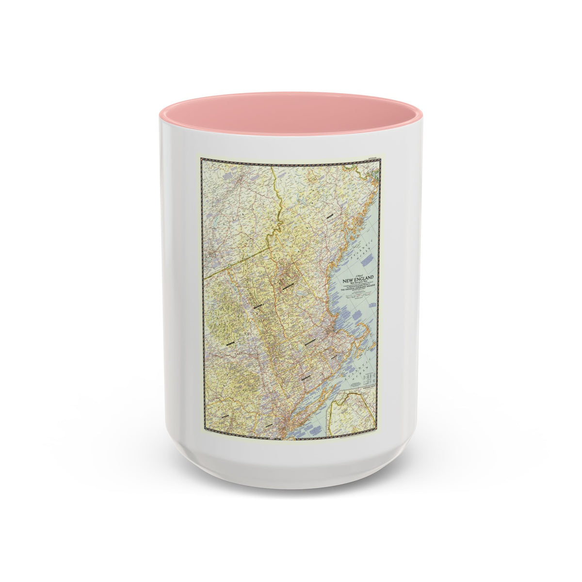 USA - New England (1955) (Map) Accent Coffee Mug