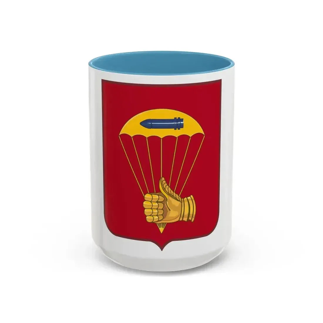 376 Airborne Field Artillery Battalion 2 (U.S. Army) Accent Coffee Mug 15oz Light Blue - Go Mug Yourself