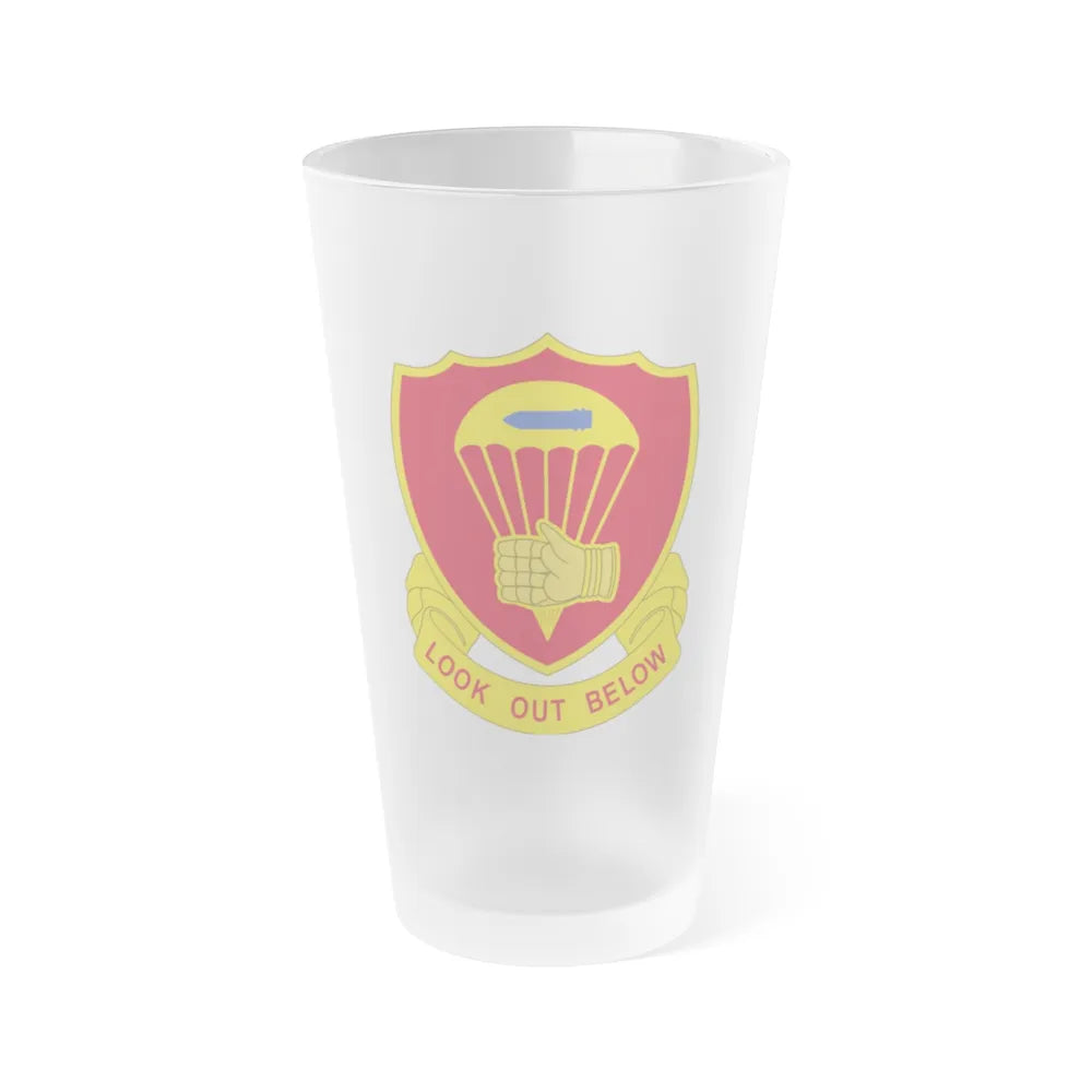 376 Airborne Field Artillery Battalion (U.S. Army) Frosted Pint Glass 16oz-Go Mug Yourself