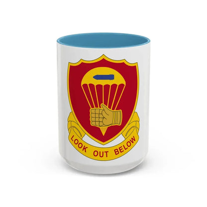 376 Airborne Field Artillery Battalion (U.S. Army) Accent Coffee Mug 15oz Light Blue - Go Mug Yourself