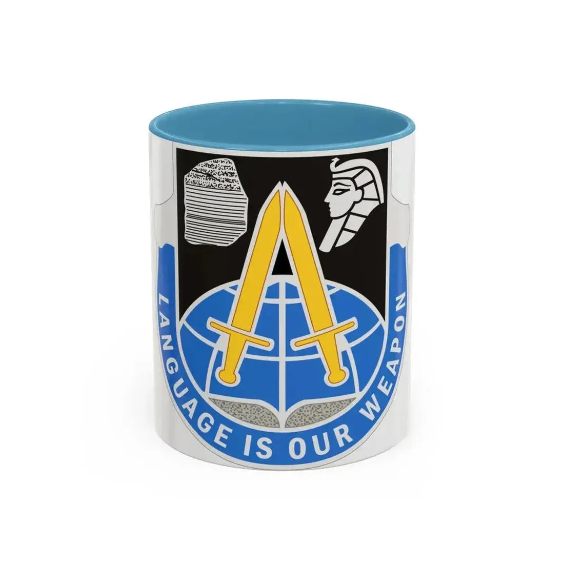 376 Military Intelligence Battalion (U.S. Army) Accent Coffee Mug 11oz Light Blue - Go Mug Yourself