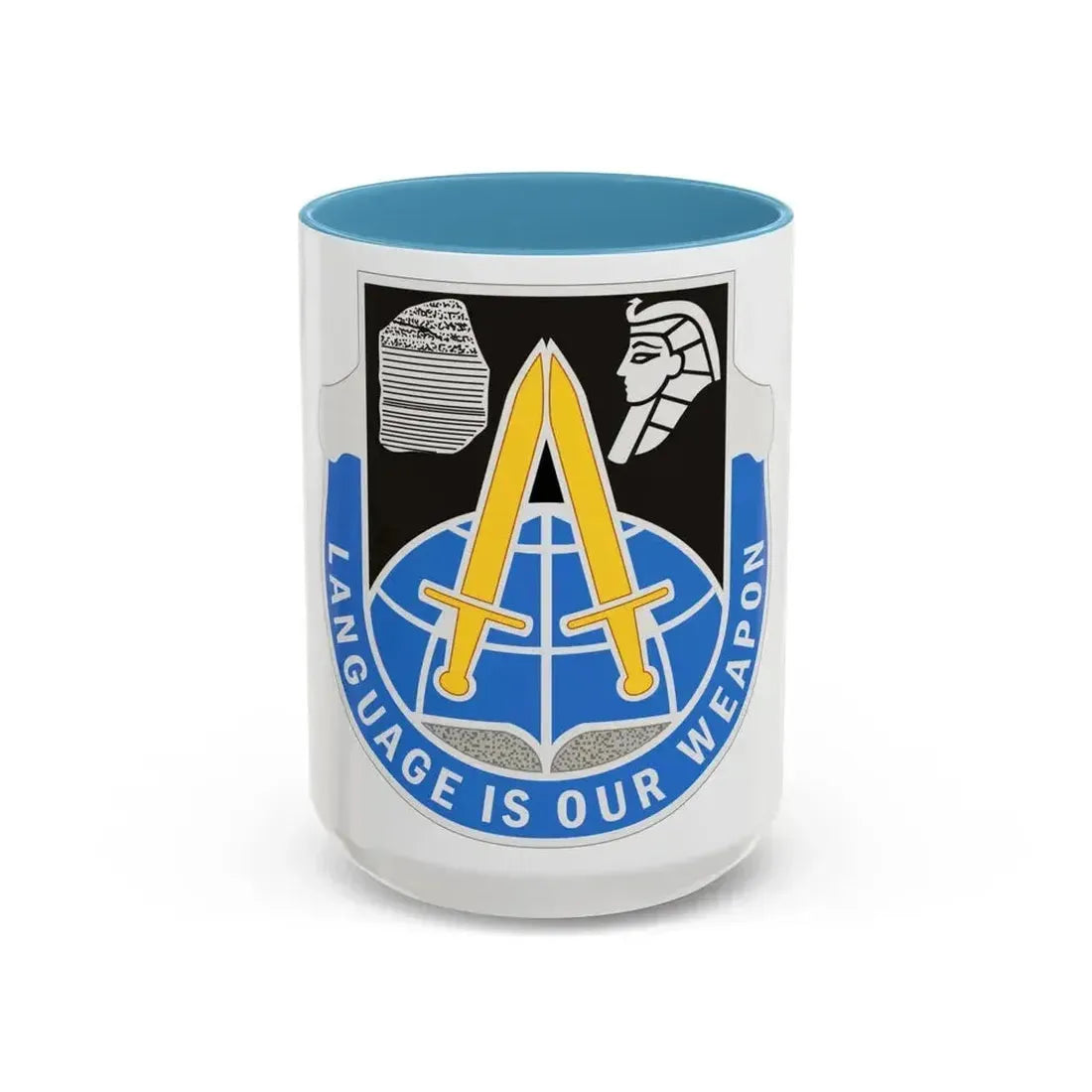 376 Military Intelligence Battalion (U.S. Army) Accent Coffee Mug 15oz Light Blue - Go Mug Yourself