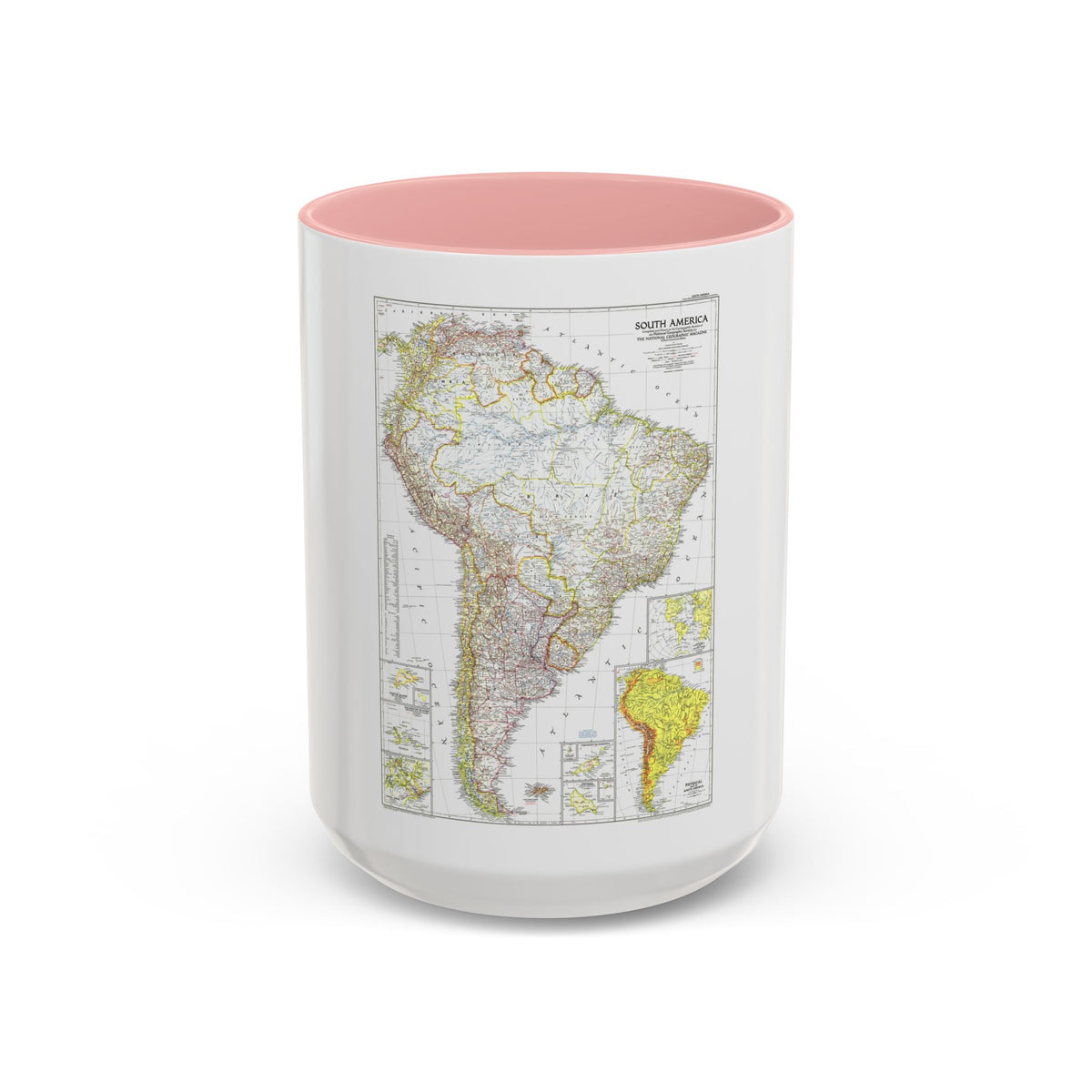 South America (1950) (Map) Accent Coffee Mug