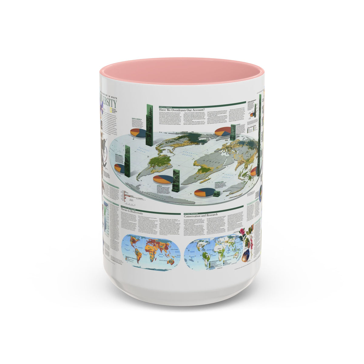 World Map - Biodiversity (1999) (Map) Accent Coffee Mug