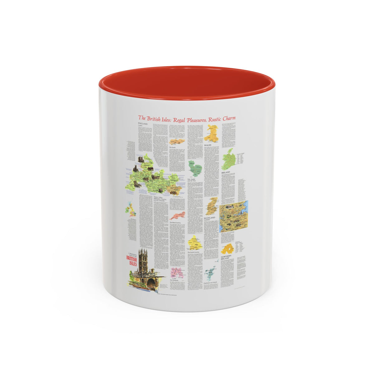 British Isles - A Traveller's Map 2 (1974) (Map) Accent Coffee Mug