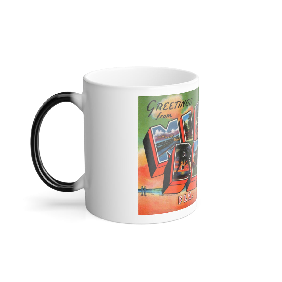 Greetings from Miami Beach Fla (Greeting Postcards) Color Changing Mug 11oz