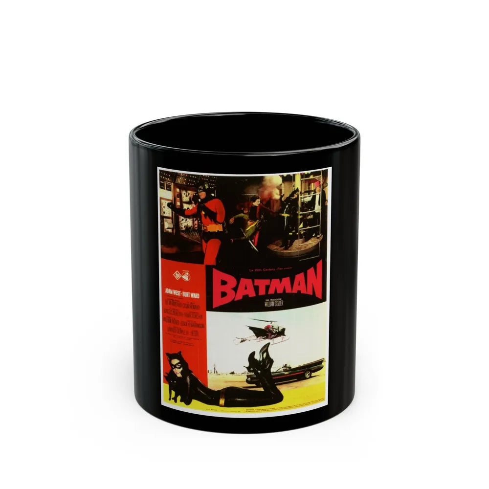 BATMAN (ADAM WEST - FRENCH) 1966 Movie Poster - Black Coffee Mug-11oz-Go Mug Yourself