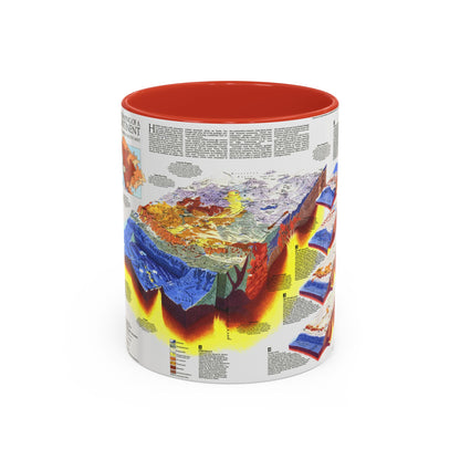 North America - The Shaping of a Continent (1985) (Map) Accent Coffee Mug