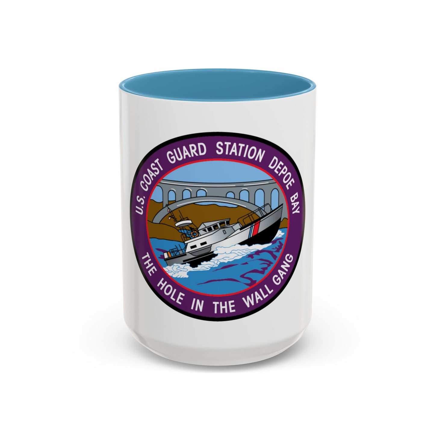 USCG Station Depoe Bay (U.S. Coast Guard) Accent Coffee Mug