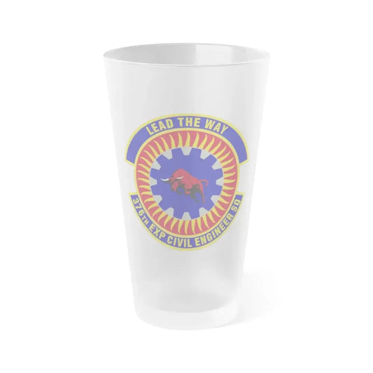 376th Expeditionary Civil Engineer Squadron (U.S. Air Force) Frosted Pint Glass 16oz 16oz Frosted - Go Mug Yourself
