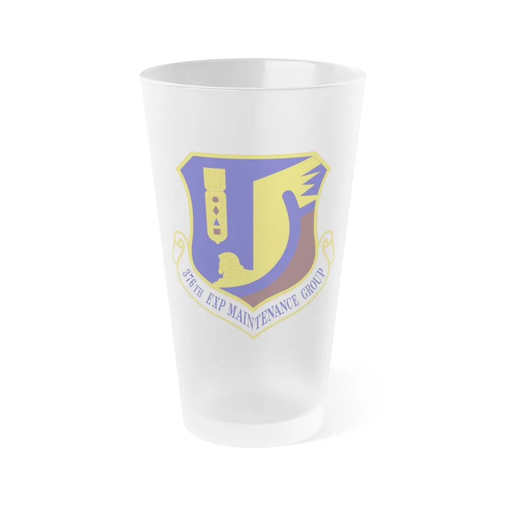 376th Expeditionary Maintenance Group (U.S. Air Force) Frosted Pint Glass 16oz-16oz-Frosted-Go Mug Yourself