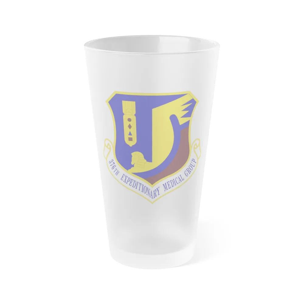 376th Expeditionary Medical Group (U.S. Air Force) Frosted Pint Glass 16oz-16oz-Frosted-Go Mug Yourself