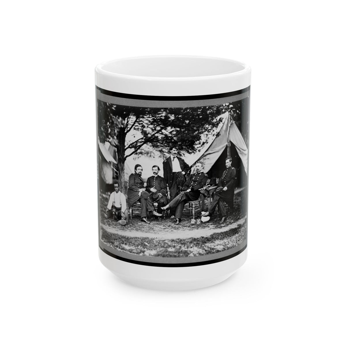 General Napoleon Bonaparte Mclaughlen And Staff Near Washington, D.C. (U.S. Civil War) White Coffee Mug