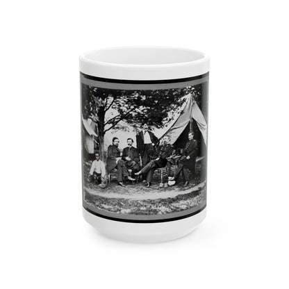 General Napoleon Bonaparte Mclaughlen And Staff Near Washington, D.C. (U.S. Civil War) White Coffee Mug