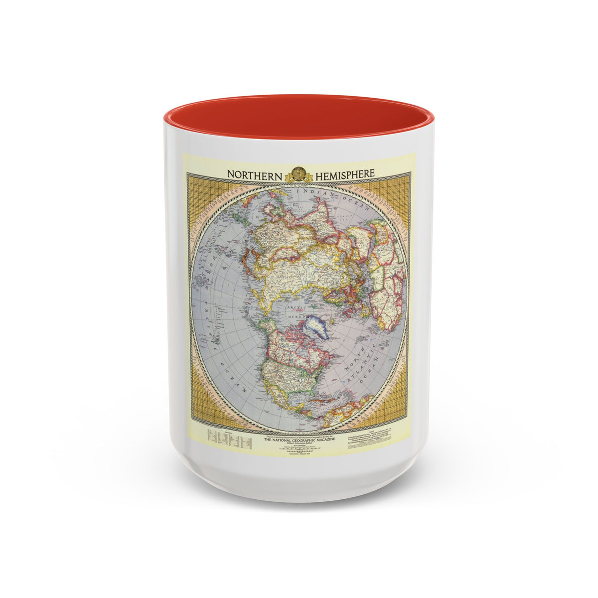 Northern Hemisphere (1946) (Map) Accent Coffee Mug
