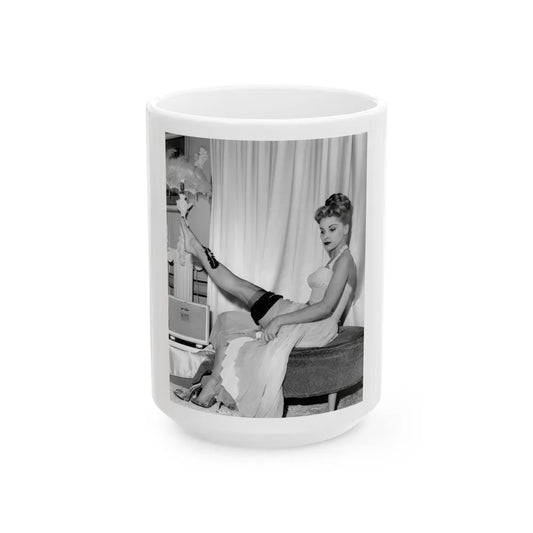 Debra Paget #458 (Vintage Female Icon) White Coffee Mug-15oz-Go Mug Yourself