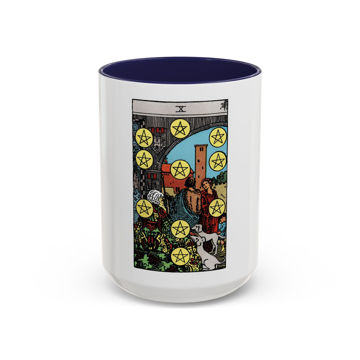 The 10 of Pentacles (Tarot Card) Accent Coffee Mug