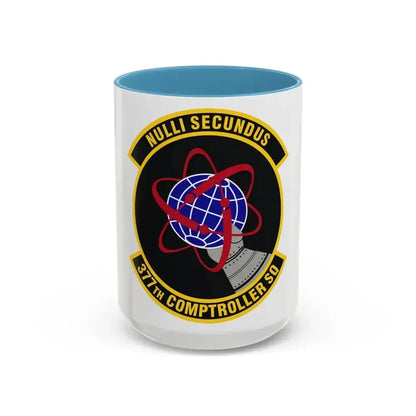 377th Comptroller Squadron (U.S. Air Force) Accent Coffee Mug 15oz Light Blue - Go Mug Yourself