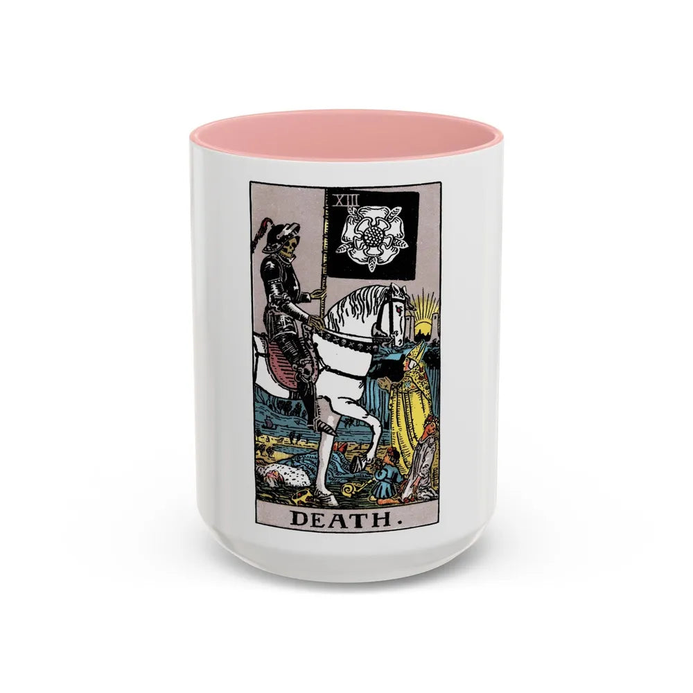 Death (Tarot Card) Accent Coffee Mug-15oz-Pink-Go Mug Yourself