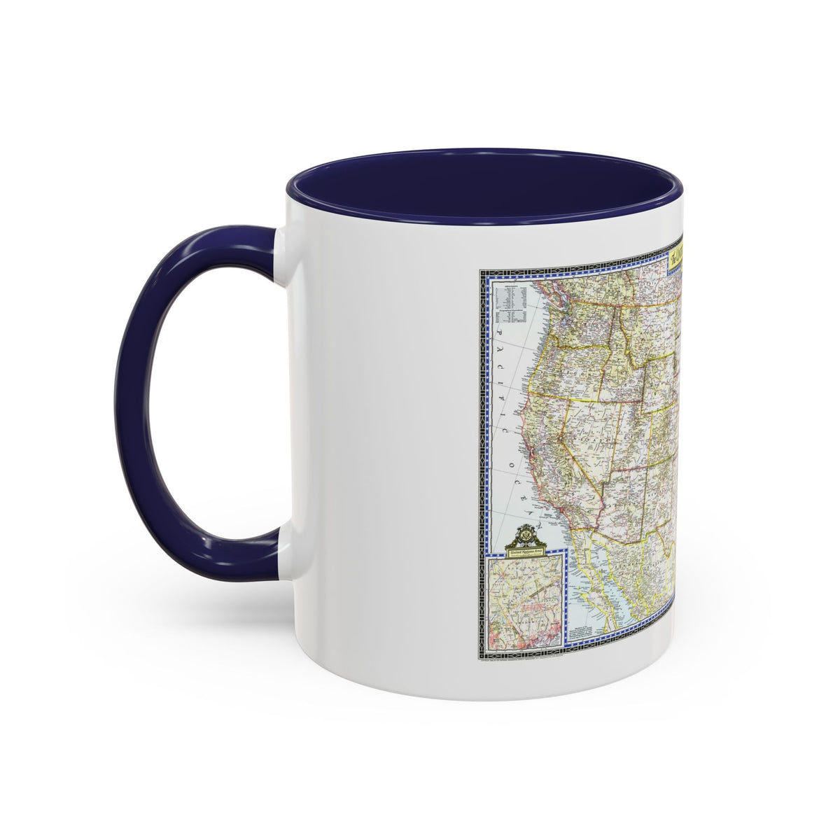USA - The United States (1946) (Map) Accent Coffee Mug