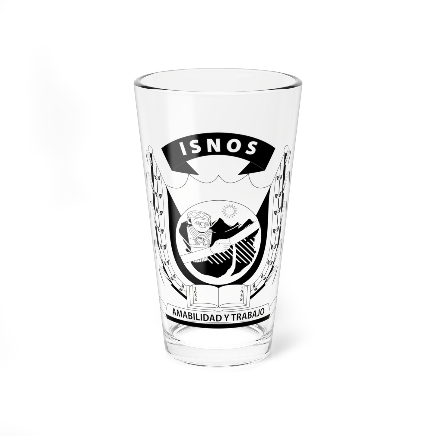 Sello de Isnos (Colombia) (Coat of Arms) Pint Glass 16oz