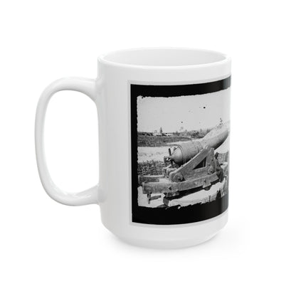 James River, Va. Another Confederate Gun Emplacement At Howlett House, Trent's Reach 001 (U.S. Civil War) White Coffee Mug