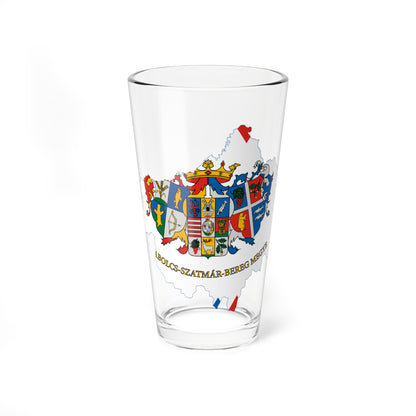 Flag-map of Szabolcs-Szatmar-Bereg County (Hungary) Pint Glass 16oz