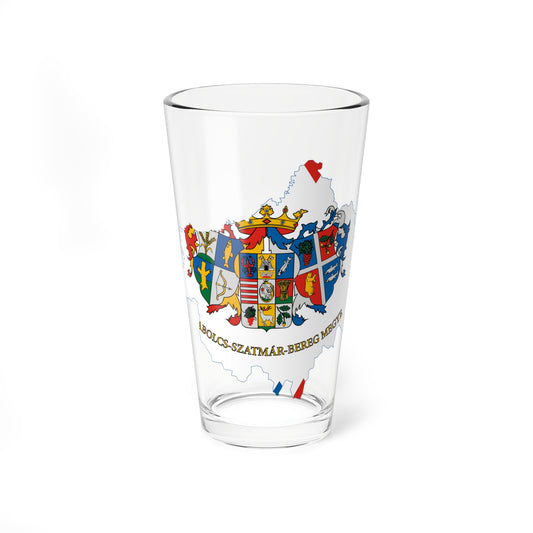 Flag-map of Szabolcs-Szatmar-Bereg County (Hungary) Pint Glass 16oz