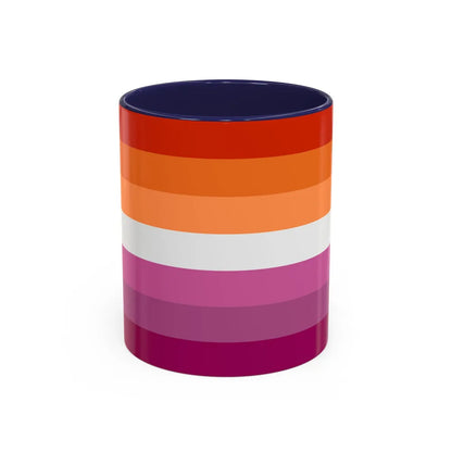 Lesbian 2 Pride Flag - Accent Coffee Mug-11oz-Navy-Go Mug Yourself