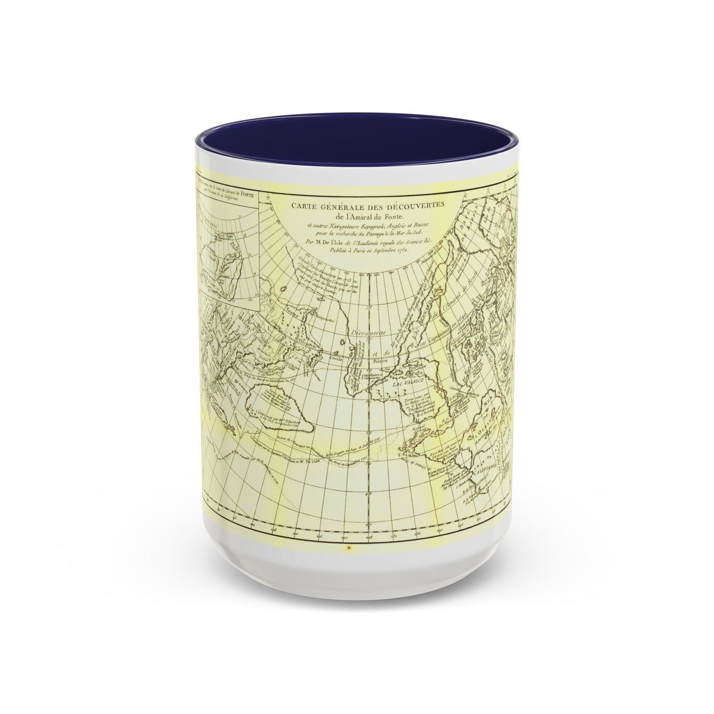 Asia - Carte Generale des Decouvertes (1892) (Map) Accent Coffee Mug