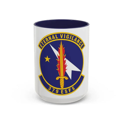 379th Expeditionary Security Forces Squadron (U.S. Air Force) Accent Coffee Mug 15oz Navy - Go Mug Yourself