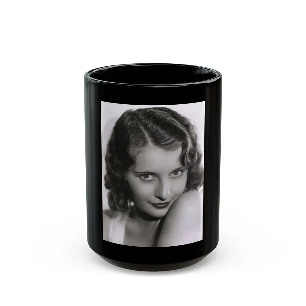 Barbara Stanwyck #179 (Vintage Female Icon) Black Coffee Mug-15oz-Go Mug Yourself