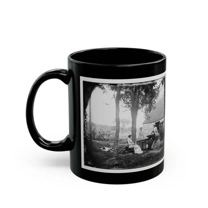 Cedar Mountain, Va. Family Group Before The House In Which Gen. Charles S. Winder (C.S.A.) Died (U.S. Civil War) Black Coffee Mug-Go Mug Yourself