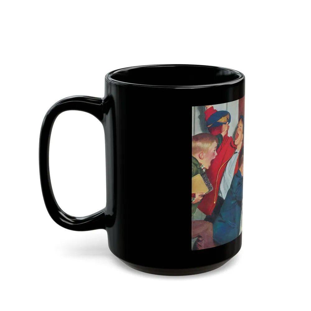 Bridge Party Disaster in Making, The Saturday Evening Post cover, Dec. 20, 1952 - Black Coffee Mug-Go Mug Yourself