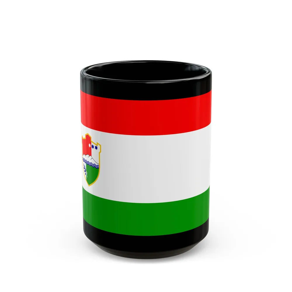 Flag of Central Bosnia Canton Bosnia and Herzegovina - Black Coffee Mug-15oz-Go Mug Yourself